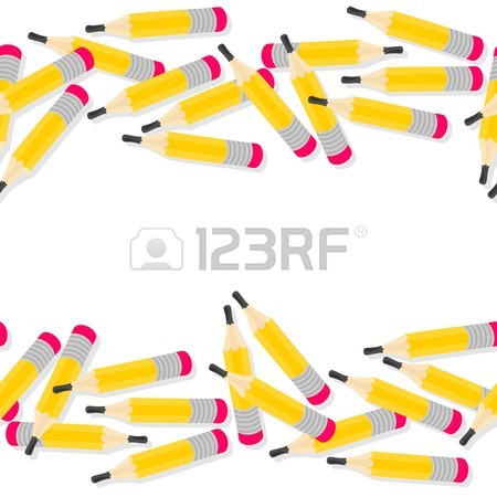 450x450 Colorful Crayons Cartoon Style Horizontal Seamless Bottom Border