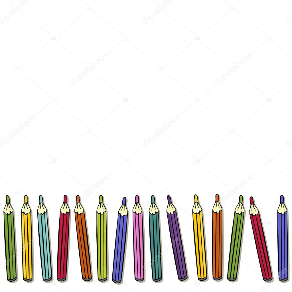 1024x1024 Colorful Pencils Preschool School Education Horizontal Seamless