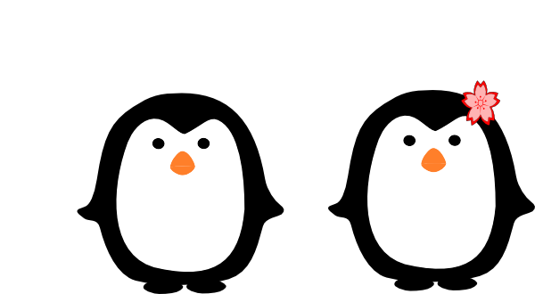 600x330 Two Penguins Clip Art