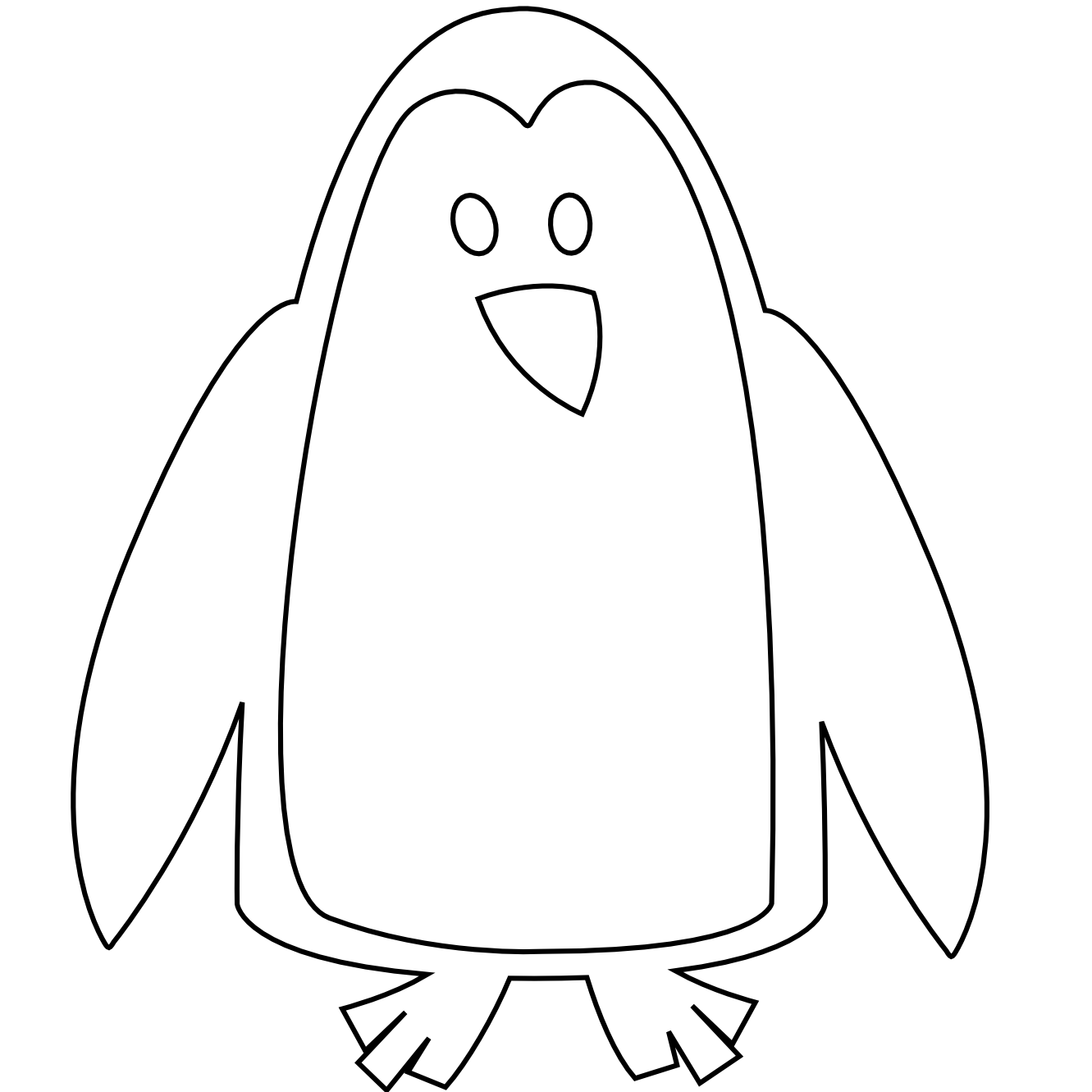1331x1331 Penguin Clipart Black And White