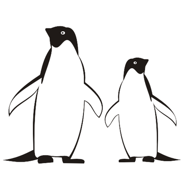 400x400 Penguin Black And White Clipart