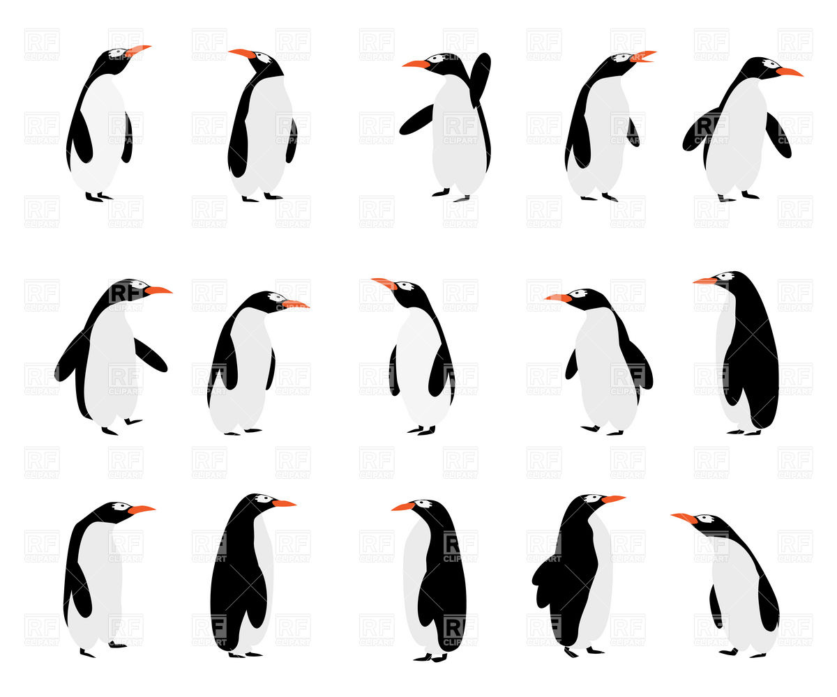 1200x1000 Cute Cartoon Penguins Royalty Free Vector Clip Art Image