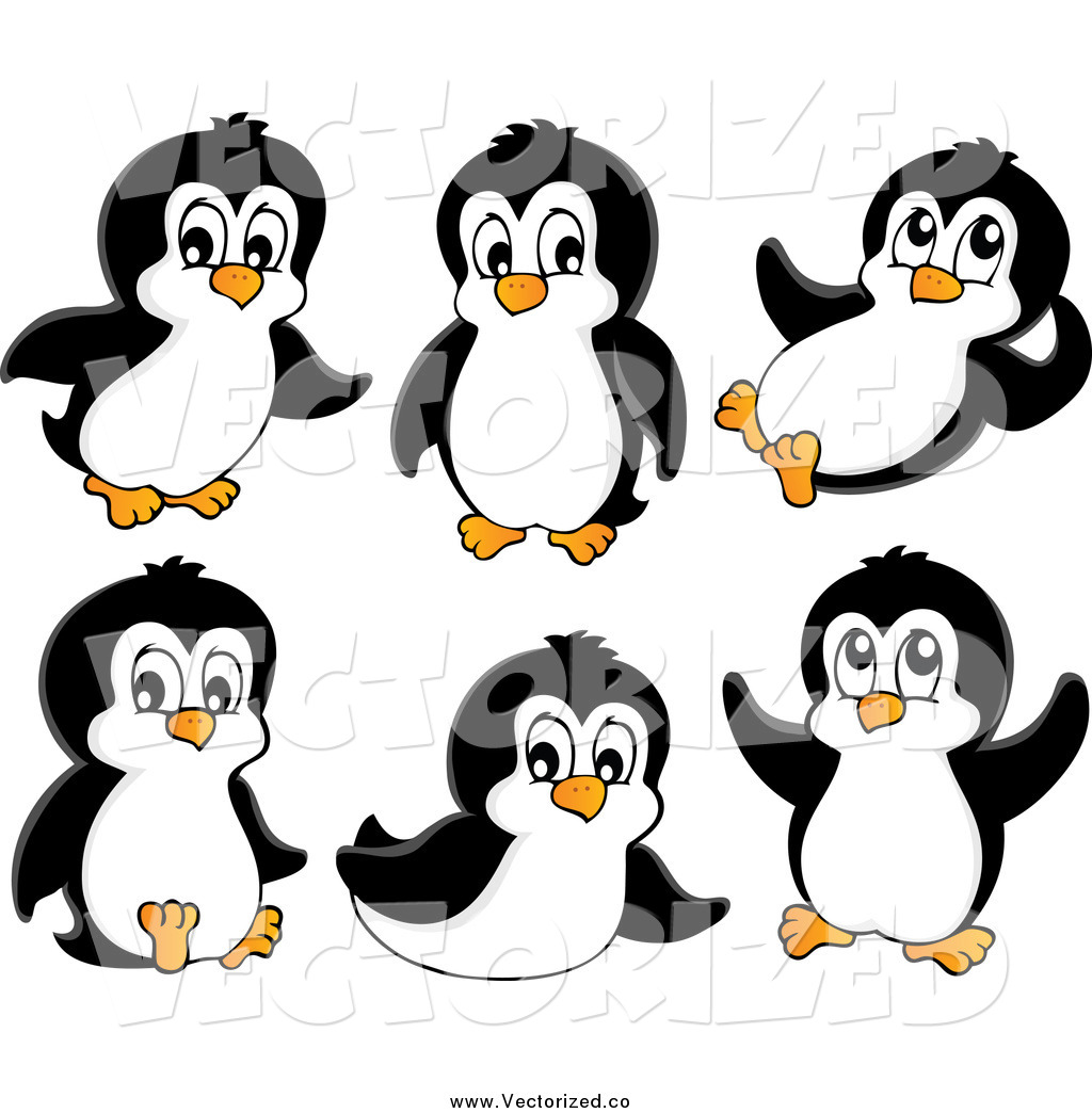 1024x1044 Royalty Free Clipart Of Cute Penguins By Visekart