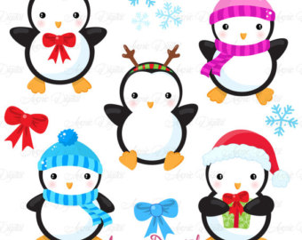 340x270 Valentines Penguins Clipart Scrapbook Printables Holiday Clip