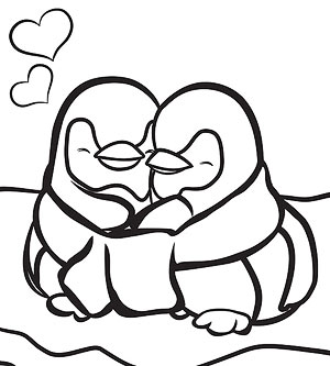 300x333 Printable Winter Coloring Pages Penguins, Parents And Winter