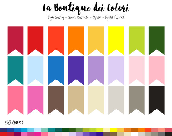 570x453 50 Rainbow Pennants Flag Tag Clipart Banners Digital