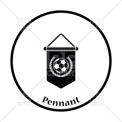 400x400 Thin Circle Design Of Football Pennant Icon Royalty Free Vector
