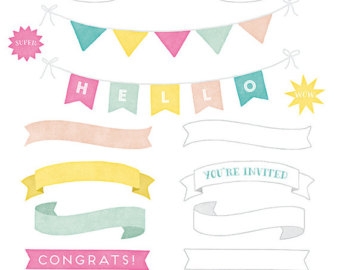 340x270 Pennant Flags Clipart