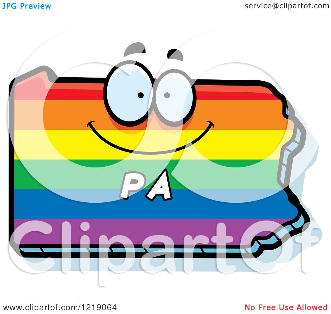 1080x1024 Clipart Of A Gay Rainbow State Of Pennsylvania Character