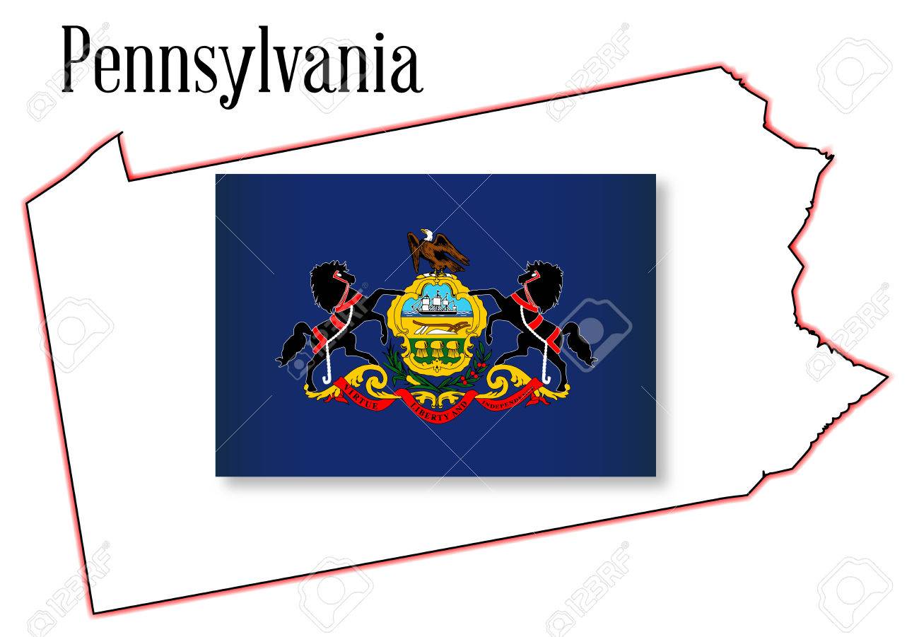 1300x901 Outline Map Of The State Of Pennsylvania Royalty Free Cliparts