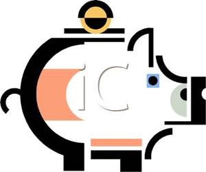 300x250 Free Clipart Image A Piggy Bank Icon With A Penny