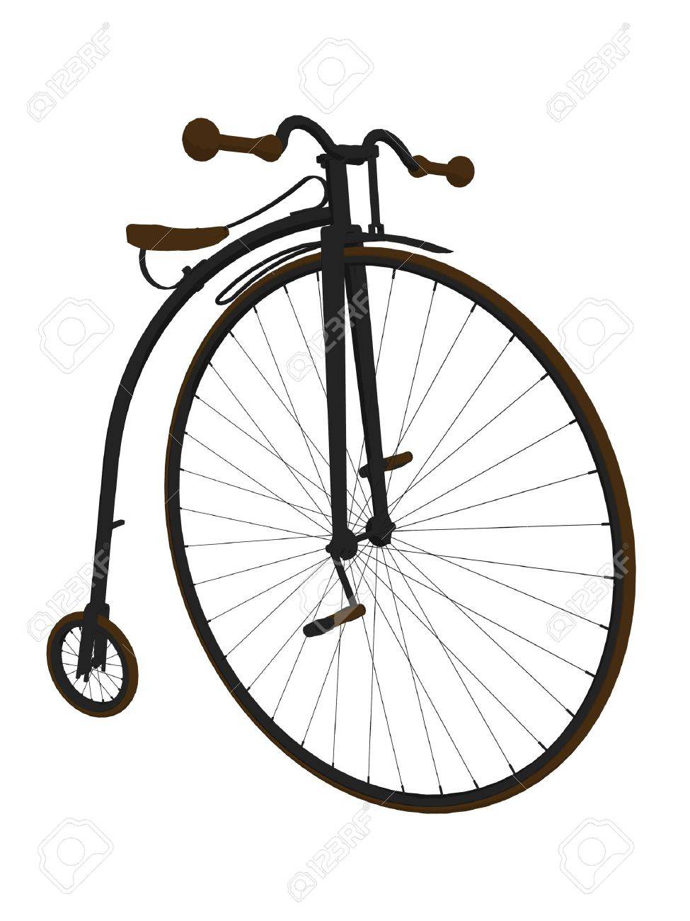 975x1300 Penny Farthing Bicycle On A White Background Stock Photo, Picture
