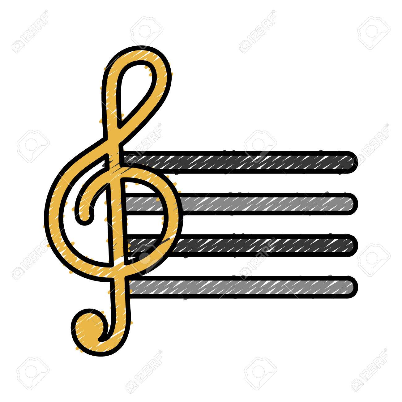 1300x1300 Pentagram With Musical Note Icon Over White Background Vector