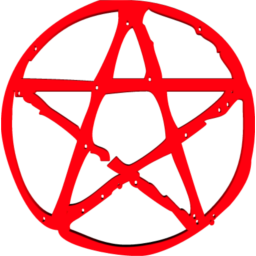 256x256 Pentagram Clipart Red