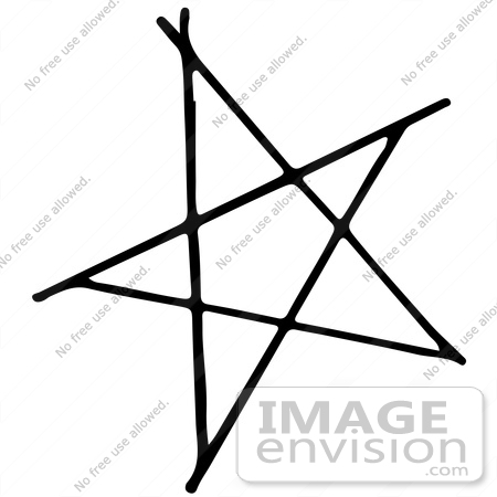 450x450 Clipart Of A Star Pentagram In Black And White