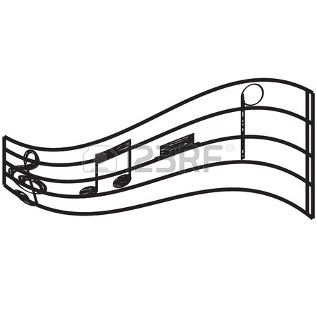 450x450 Isolated Pentagram With Musical Notes, Vector Illustration Royalty