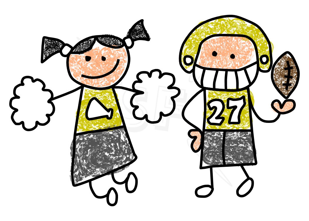 1050x750 Football Cheerleader Clipart