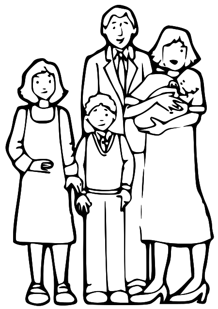 450x638 Family Clipart Black And White