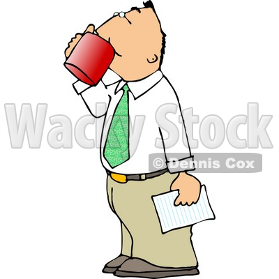 400x400 Holding A Letter And Drinking A Cup Of Coffee Clipart Djart
