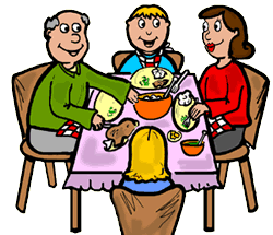 250x215 Family Eating Clipart