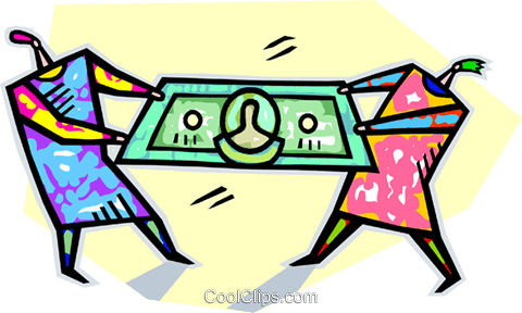480x288 People Fighting Over Money Royalty Free Vector Clip Art