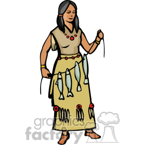 300x300 Fishing Clipart Native American