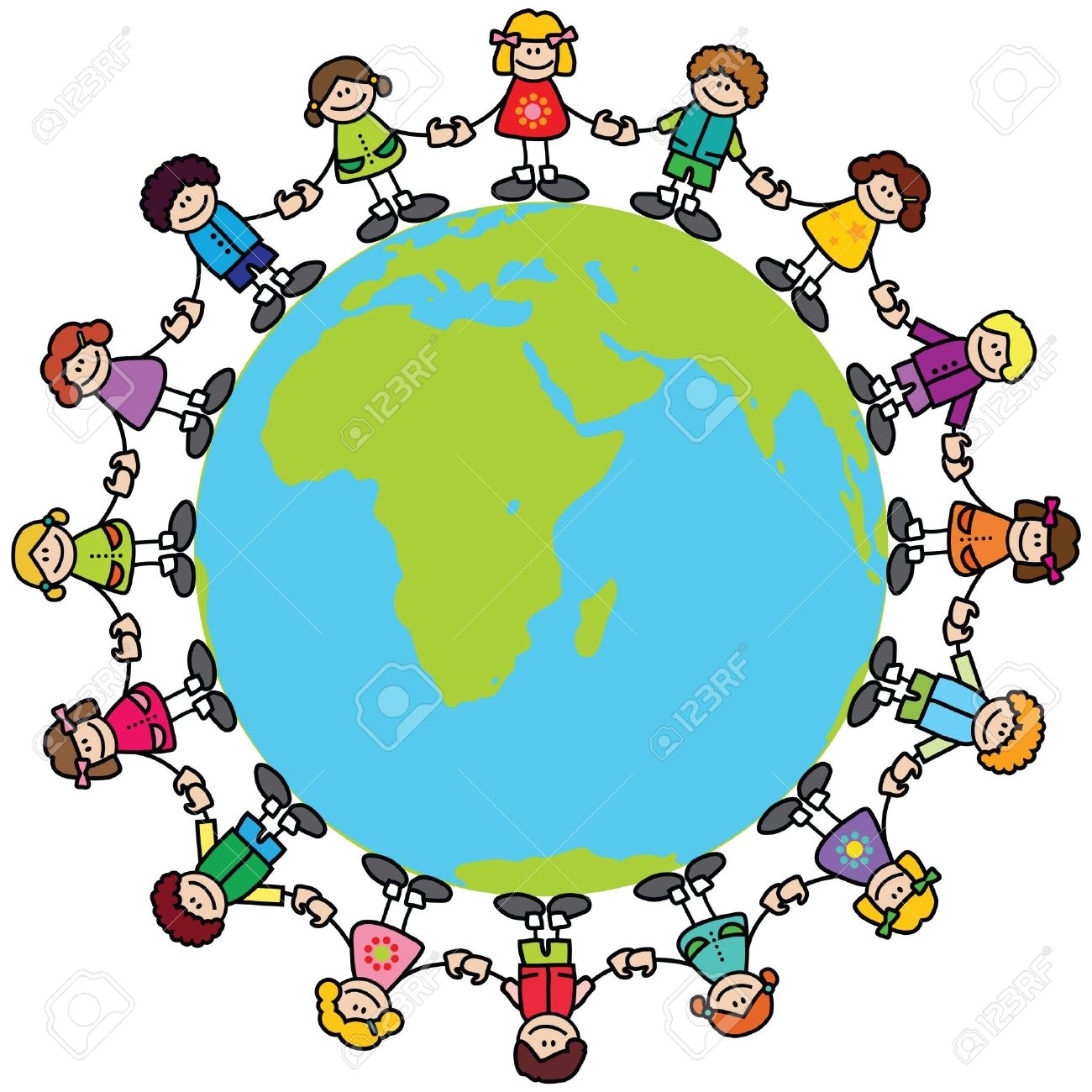 1300x1300 Holding Hands Around The World Clipart