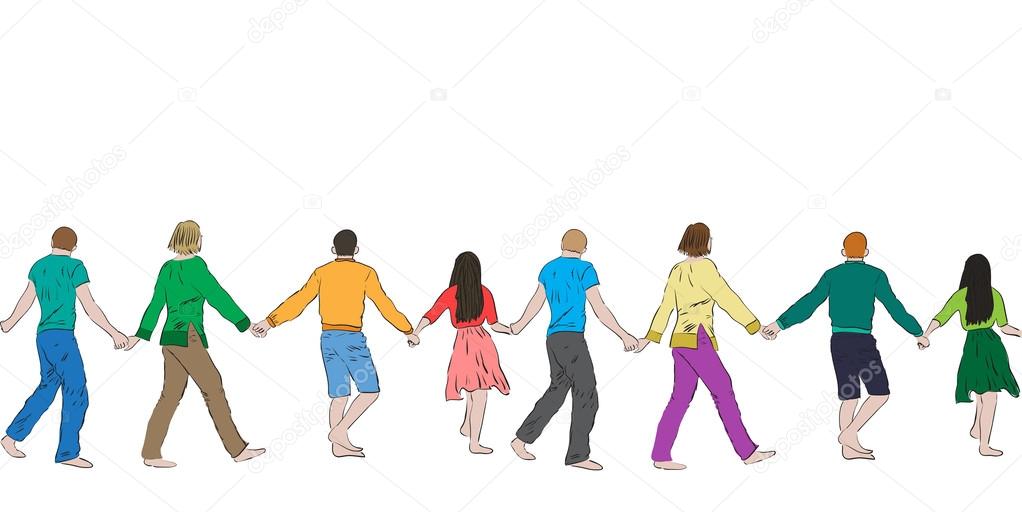 1022x512 People Holding Hands Stock Vectors, Royalty Free People Holding