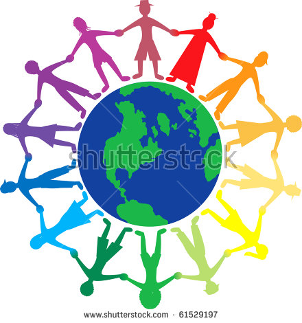 440x470 Clipart People Holding Hands Around The World, Free Clipart People