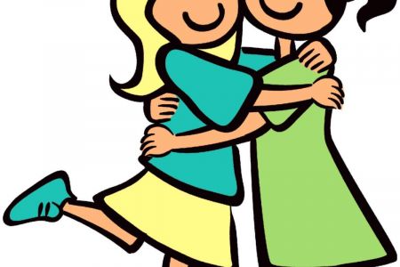 450x300 Clipart Of Two People Hugging