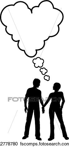 223x470 Clipart Of Couple Talk Think Love In Heart Speech Bubble K2778780