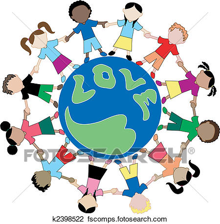 450x458 Clipart Of Kids Love Globe 2 K2398522