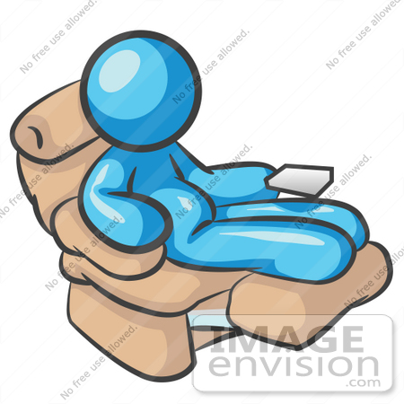 450x450 Cliprt Graphic Of Sky Blue Guy Character Relaxing In