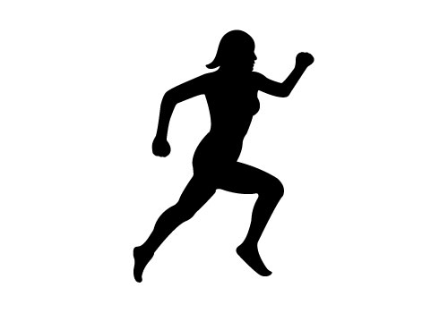 500x350 Free Women Running Silhouette Vector