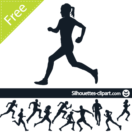 500x500 Sprinter Silhouette Clip Art
