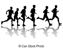 254x194 People Running Clip Art