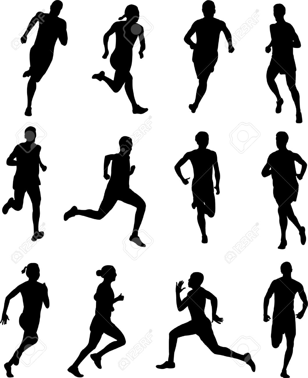 1059x1300 People Running Silhouette Clipart Black And White