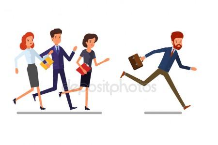450x300 Business People Running To Finish Line Stock Vector