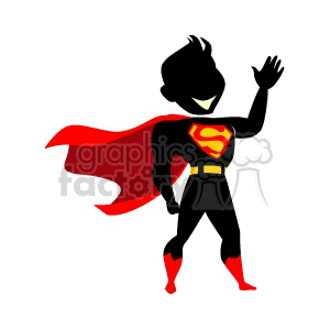 300x300 Royalty Free Superman Silhouette 162035 Vector Clip Art Image