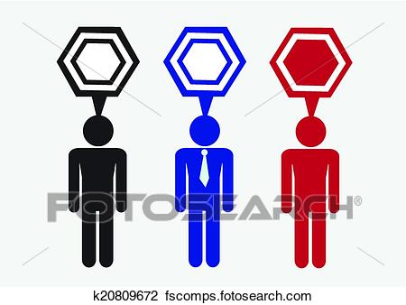 450x338 Clipart Of Man People Thinking Talking Conversation Icon Symbol