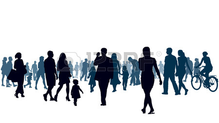 450x253 Crowd Of Shopping People In A Colorful City Royalty Free Cliparts