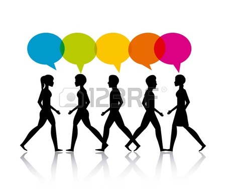 450x387 People Walking Design, Vector Illustration Royalty Free Cliparts