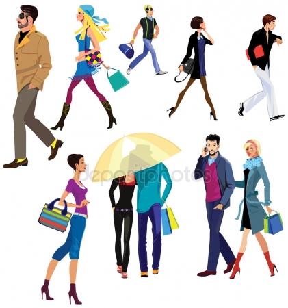 421x450 People Walking Stock Vectors, Royalty Free People Walking