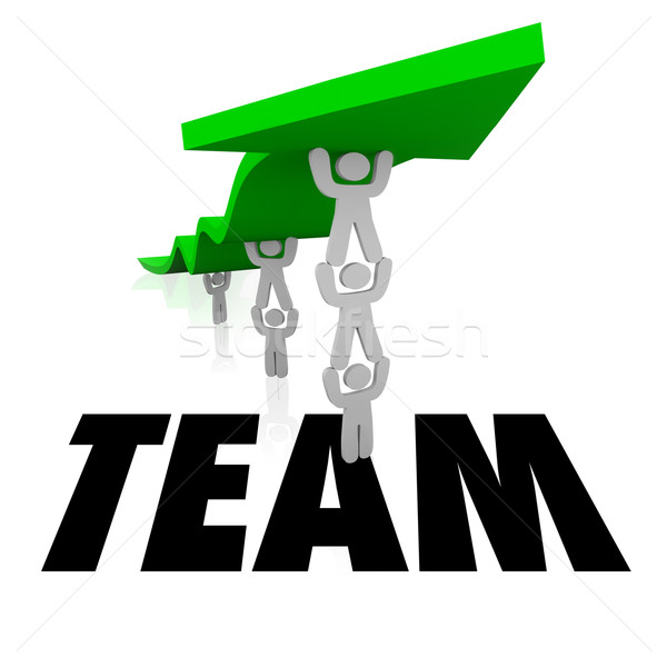 600x600 Team Word People Working Together Lift Arrow Stock Photo