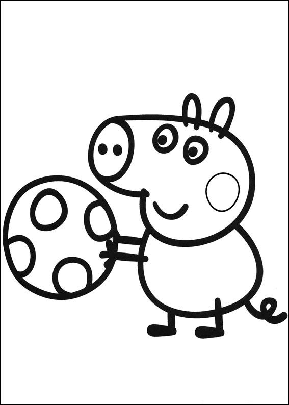 567x794 Peppa Pig Coloring Pages George Playing Ball