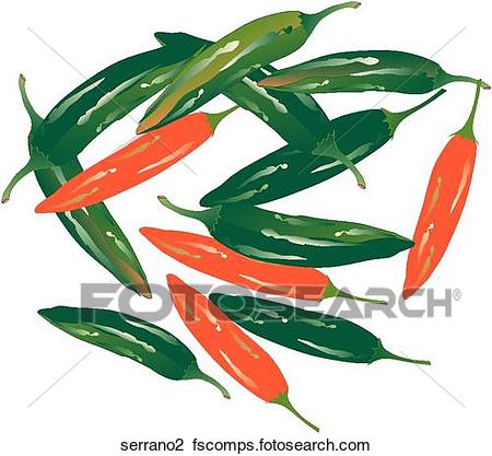 450x417 Clip Art Of Serrano Peppers Serrano2
