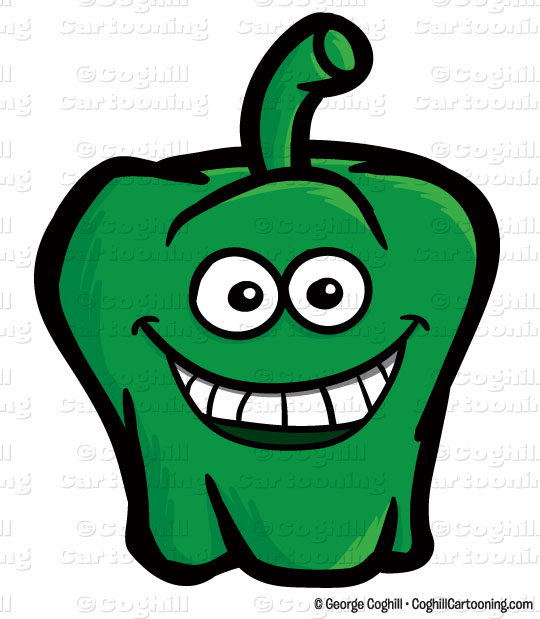 540x619 Cartoon Green Pepper Clip Art Stock Illustration
