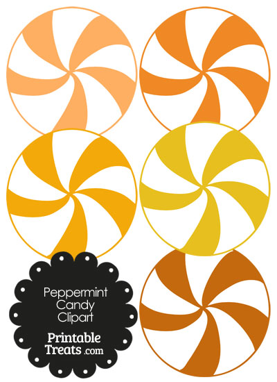 400x550 Orange And White Peppermint Candy Clipart