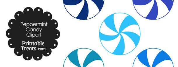 610x229 Blue And White Peppermint Candy Clipart Printable