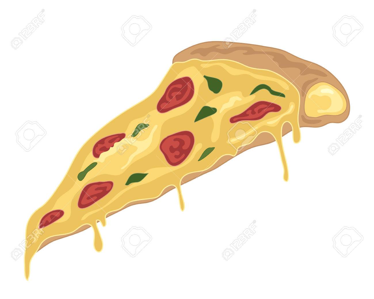 1300x1040 An Illustration Of Slice Of Thin Crust Pizza With Delicious Cheese
